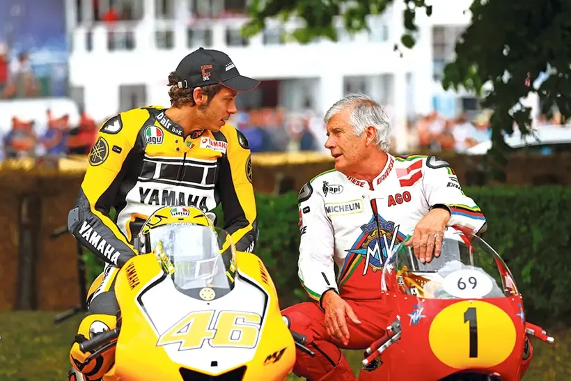 Valentino Rossi and Giacomo Agostini
