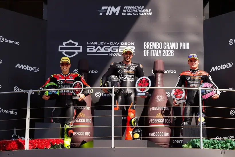 Harley Davidson Bagger racing podium