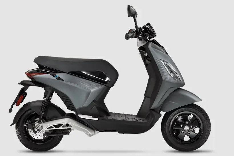 Piaggio One electric scooter in grey on a white background