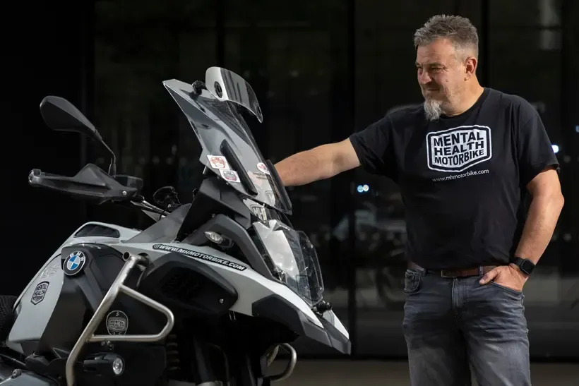 Paul Oxborough with his BMW GS
