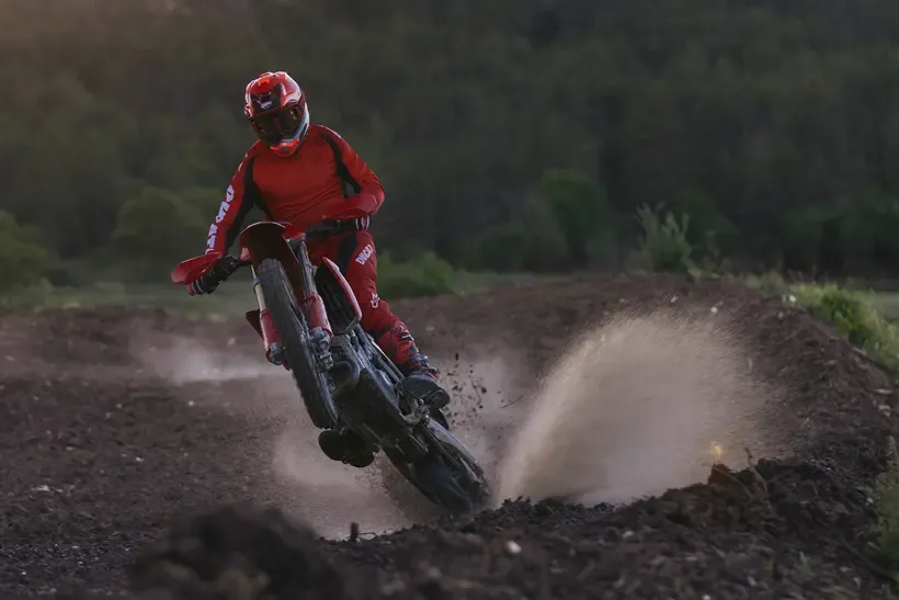 Ducati Desmo450 EDS off-road wheelie