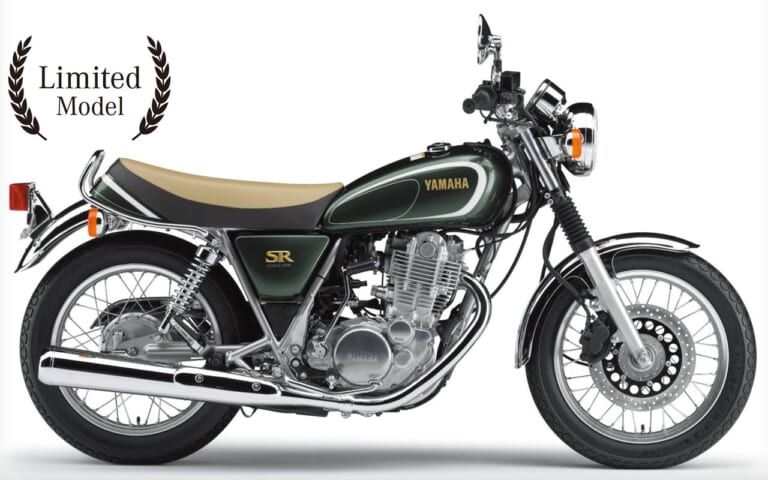 '13ヤマハSR400 35rhアニバーサリーエディション｜ダークグレーイッシュリーフグリーンメタリック1｜【国産名車】ヤマハ(YAMAHA)SR400カラー大図鑑：個性派グリーン・イエロー+α系を年式ごとに紹介