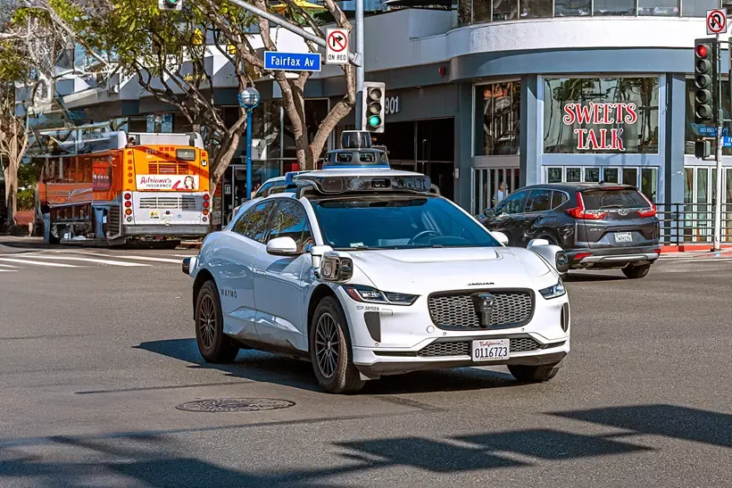 A Waymo vehicle on the road in America