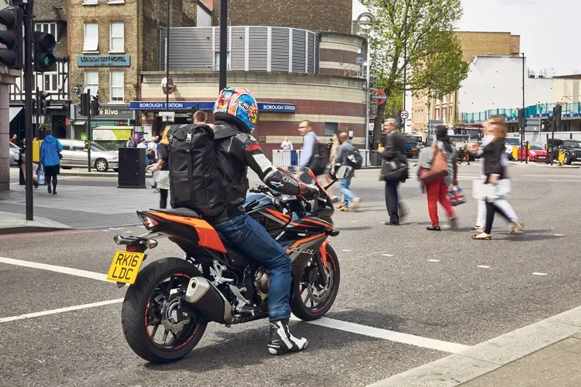 Honda CBR650F at a city junction