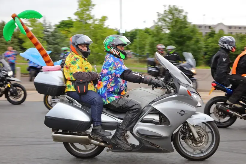 Riders dress in bright colours in memory of Dave Myers