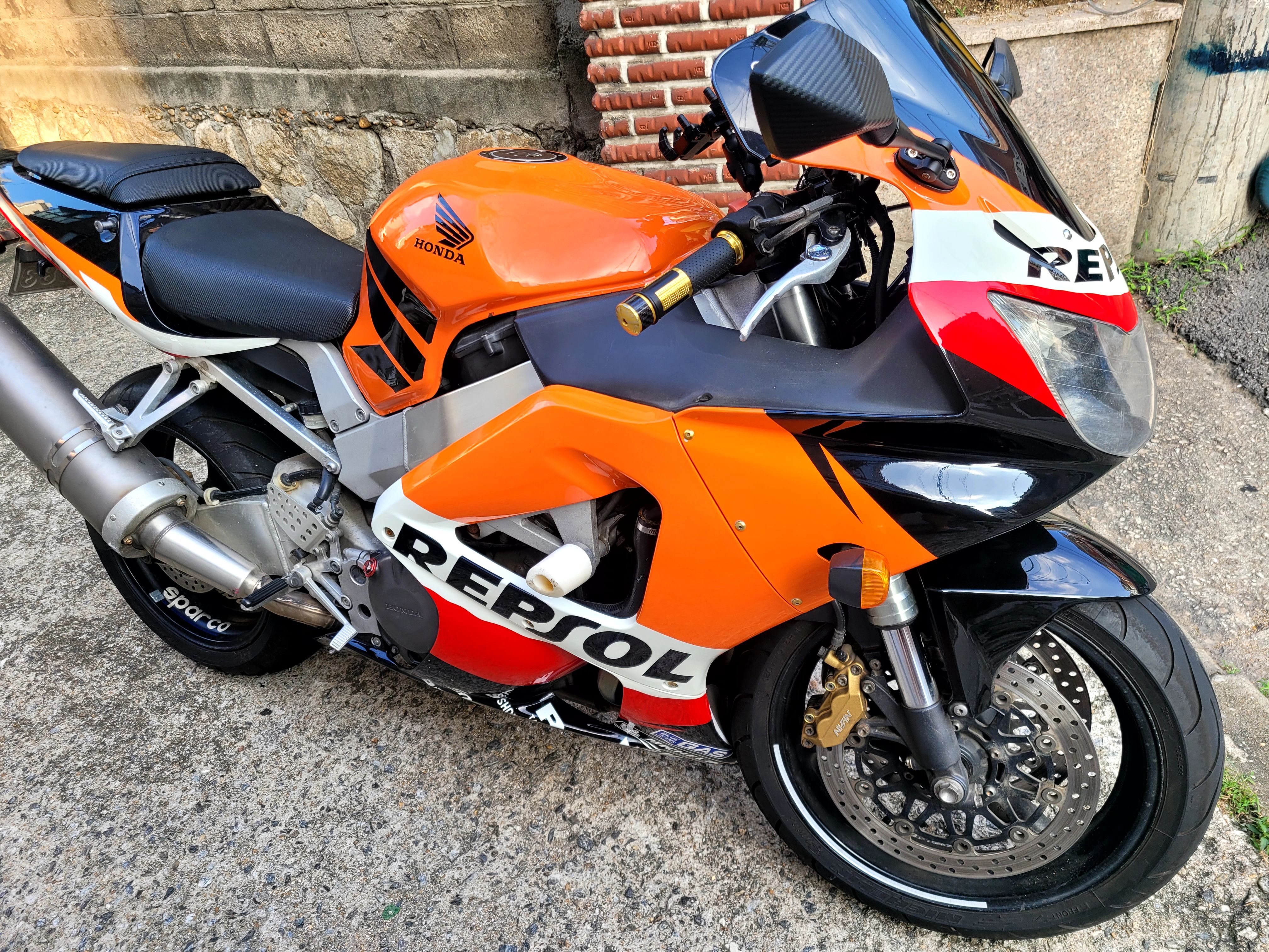 ON.ON/LED黒赤/完成品】CBR400F_ステーレブコン 純正ユニット付