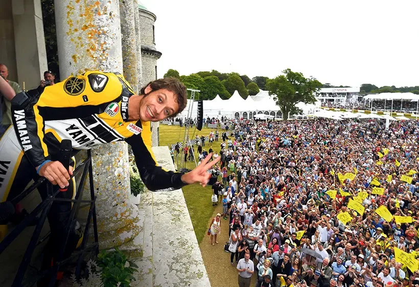 Valentino Rossi on the balcony at Goodwood Festival of Speed